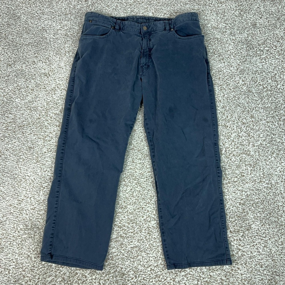 Ermenegildo Zegna Pants Mens 42 Blue Stretch Chino Denim Casual Made Italy Work